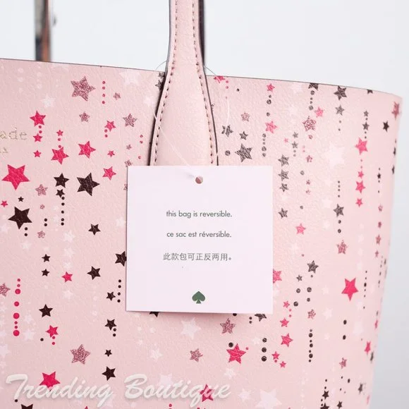 NWT Kate Spade Twinkle Printed Small Reversible Tote Shoulder Bag in Pink Multi - Picture 4 of 10